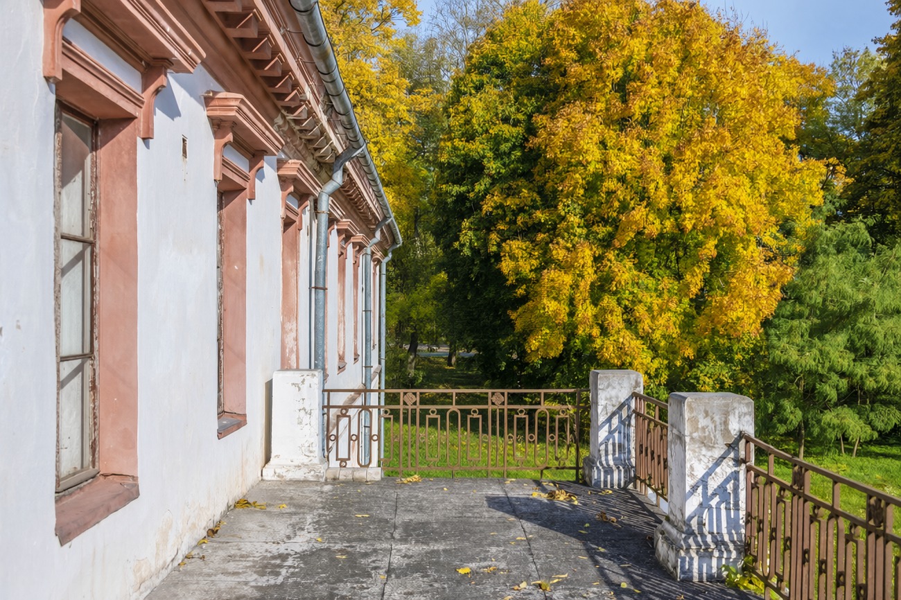 Rūmų terasa rudenį